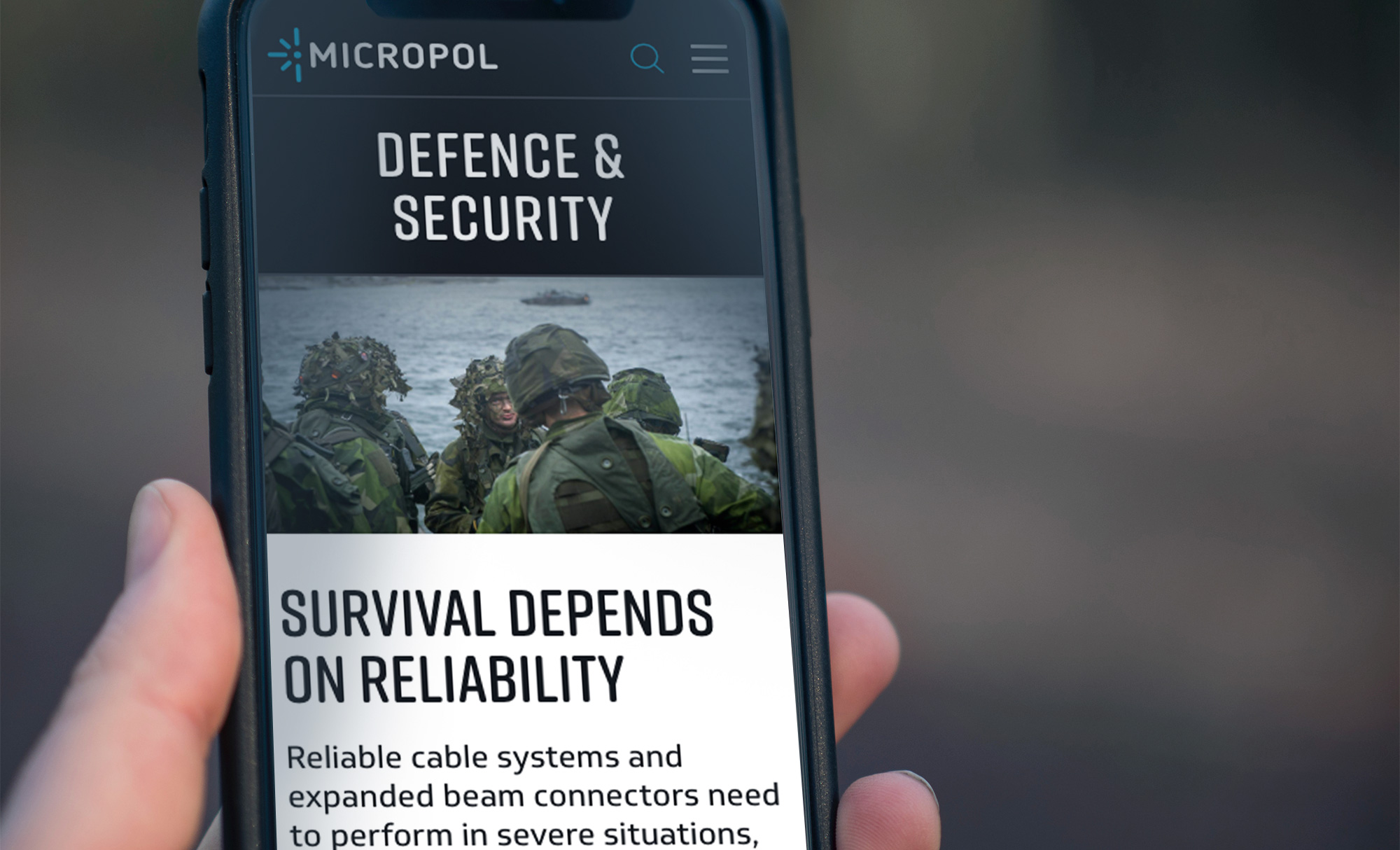 Micropol mobil webbsida av hstd webbyrå