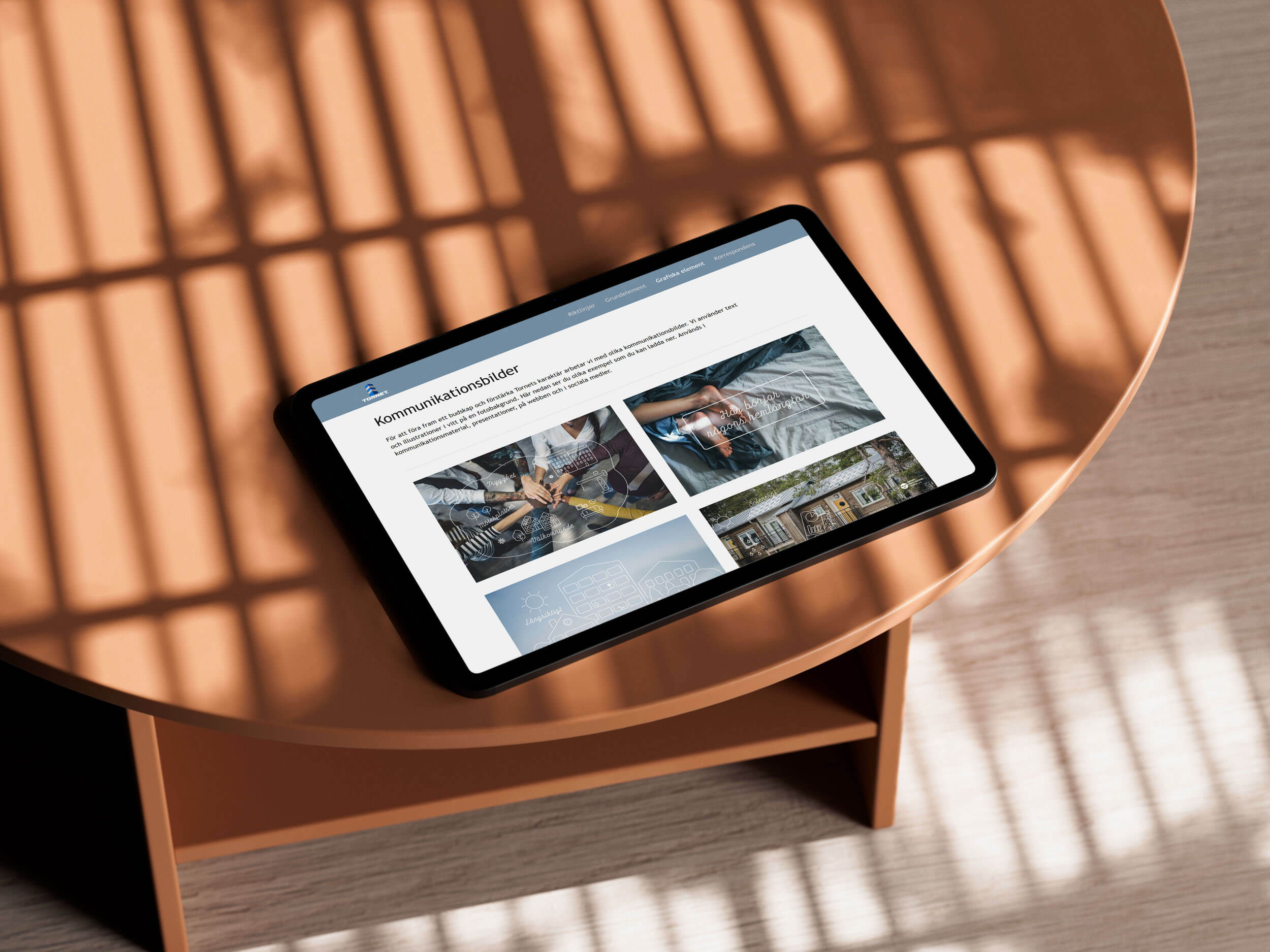 Tornet grafisk profilmanual online på iPad